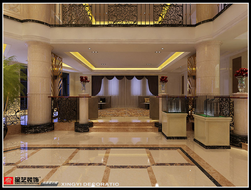 北海穗豐金灣售樓部大廳簽約區角度設計效果第二張圖