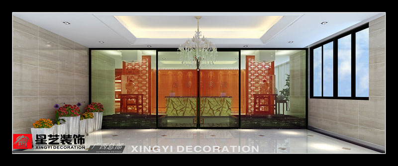 廣西多得樂辦公室前廳裝修設(shè)計(jì)效果