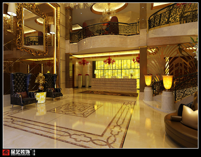 正菱酒店KTV大堂角度設計效果圖第二張