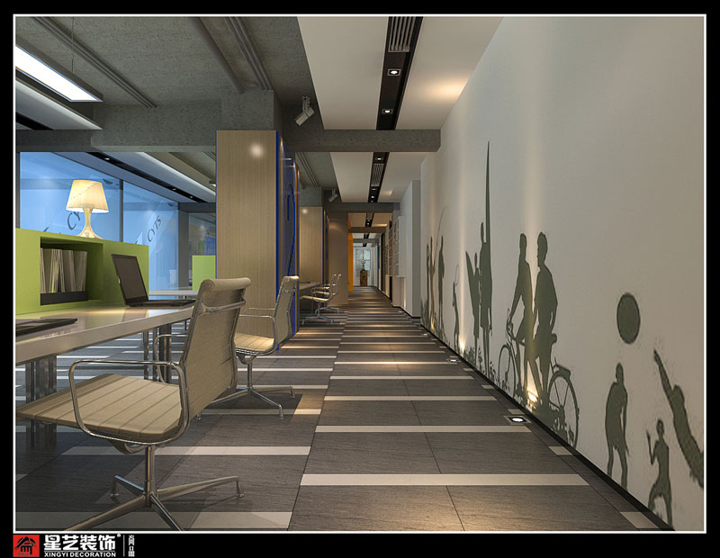 廣西中青旅辦公室員工辦公區裝修設計效果圖片
