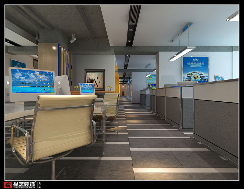 廣西中青旅辦公室員工辦公區裝修設計效果圖片