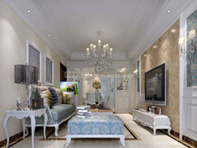 維也納森林128平歐式風格客廳設計效果