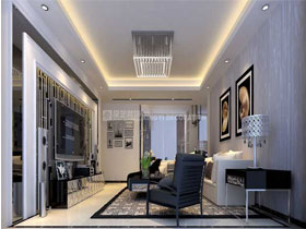 升禾綠城世界140平現代簡約客廳設計效果