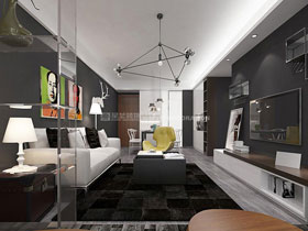 瀚林御景95平現代簡約客廳設計效果