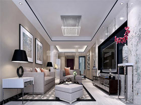 藍山上城120平現代簡約客廳設計效果