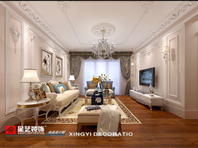 常青藤100平簡(jiǎn)約法式客廳設(shè)計(jì)效果