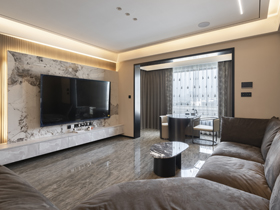 農機院150平現代輕奢客廳完工實景